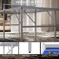 Soozier Portable Ping Pong Table Set, Table Tennis Table w/ Net, 2 Paddles, 3 Balls for Outdoor and Indoor, Easy Assembly, Blue(m-5)