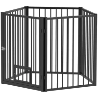 PawHut 5 Panels Dog Playpen, Foldable Portable Pet Playpen with Door, for Small & Medium Dogs, 30"H(m-2)