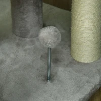PawHut 57.5" Cat Tree with Scratching Posts, Large Cat Tower for Indoor Cats with Bed, House, Toys, Grey(m-9)