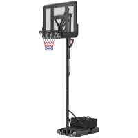 Soozier 7.7-10ft Portable Basketball Hoop, Basketball Goal with Free Weight, Wheels, 43" Backboard and Fillable Base(m-2)