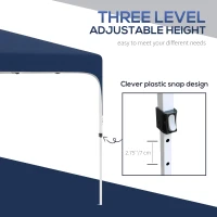 Outsunny 10' x 10' Pop Up Canopy Tent with Sand Bags, UPF 50+ Instant Sun Shelter, Tents for Parties, Height Adjustable, with Wheeled Carry Bag, for Outdoor, Garden, Patio, Navy Blue(m-6)