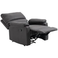 HOMCOM Recliner Chair, Manual Reclining Chair with Footrest, Padded Seat for Living Room, Bedroom, Study, Dark Grey(m-11)