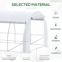 Outsunny Large Walk-in Greenhouse, 20'x10'x6.6' Tunnel Greenhouse with Zippered Door and 12 Roll-up Windows, Outdoor Green House for Garden Plant, White(m-4)