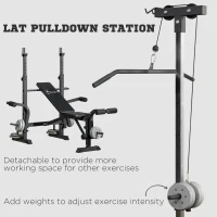 Soozier Adjustable Weight Bench with Pulley System for Home Gym Full Body Workout(m-5)