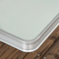 Outsunny Picnic Table Junior Folding Camping Table Set Portable Camping Garden BBQ Party, Silver(m-9)