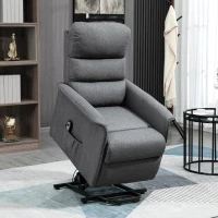 HOMCOM Lift Chair for Elderly, Power Chair Recliner with Remote Control, Side Pockets for Living Room, Grey(m-1)