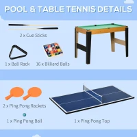 Soozier 43'' 4-in-1 Multi-Gaming Table, Tabletop Billiards Hockey Table Tennis Foosball Game, Easy Set up for Whole Family(m-5)