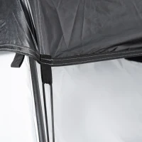 Outsunny Pop Up Shower Tent, Portable Privacy Shelter for 2 Persons, Changing Room with 2 Windows, 3 Doors, Carrying Bag, Grey and Black(m-9)