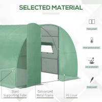 Outsunny 13x10x6.6ft Heavy Duty Outdoor Walk-in Tunnel Greenhouse Portable Garden Planting Warm House with PE Cover Green(m-4)
