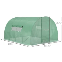 Outsunny 13x10x6.6ft Heavy Duty Outdoor Walk-in Tunnel Greenhouse Portable Garden Planting Warm House with PE Cover Green(m-3)