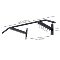 Soozier Wall Mounted Pull Up Bar Upper Body Pull Up Training Workout Home Gym Exerciser Black(m-3)