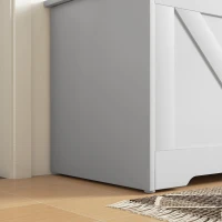 HOMCOM 39.4 Inches Storage Chest, Storage Trunk with 2 Safety Hinges, Wooden Box for Living Room, White Wood Grain(m-10)