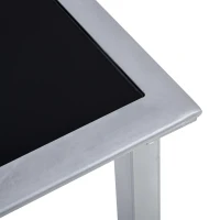 Outsunny 3 Pieces Patio Pool Lounge Chairs Set, Outdoor Chaise lounge with 2 S-Shaped Sunbathing Chairs and a Glass Top Table, for Yard Garden, Blue(m-10)