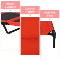 PawHut Elevated Dog Bed, Raised Dog Cot for XL Sized Dogs, Indoor & Outdoor, 36" x 30" x 7", Red(m-6)