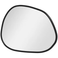 HOMCOM 27.5" x 19.5" Irregular Mirror, Decorative Vanity Mirror with Pine Wood Frame for Bathroom, Living Room, Bedroom, Black(m-2)