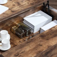 HOMCOM Lift Top Coffee Table with Hidden Storage Compartment Lift Tabletop Center Table for Living Room, Rustic Brown(m-10)