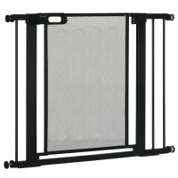 PawHut 29.5"-40.6" Metal Pet Gate, Dog Gate with Auto Closing Door, Double Locking, for Doorways, Stairs, Hallways, Black(m-11)