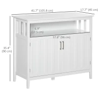 HOMCOM Sideboard Buffet Server Storage Cabinet Console Table with 2 Doors and Adjustable Shelves for Kitchen & Dining Room, White(m-3)