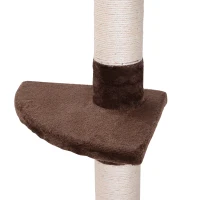 PawHut 8.5ft Cat Climbing Tree 5-Tier Kitty Activity Center with Scratching Post Brown and White(m-10)