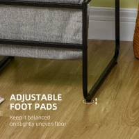 HOMCOM Coffee Table Set of 2, Nesting Tables with Storage Bag and Steel Frame for Living Room, Rustic Brown(m-7)