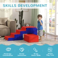 Qaba 2-Piece Soft Play Kids Foam Play Se for Crawl and Climb, Dark Blue(m-4)