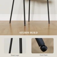 HOMCOM Dining Room Chairs Set of 2, Fabric Kitchen Chairs with Armrests and Steel Legs for Living Room, Black(m-6)