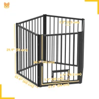 PawHut 5 Panels Dog Playpen, Foldable Portable Pet Playpen with Door, for Small & Medium Dogs, 30"H(m-3)