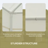 Outsunny Φ13' Hexagon Party Tent Patio Gazebo Outdoor Activity Event Canopy Quick Sun Shelter Pavilion with Netting Mesh Sidewall Cream White(m-5)