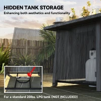 Outsunny 28" Propane Fire Pit Table 40,000 BTU Square Outdoor Gas Fire Table with Waterproof Cover, Adjustable Foot Pads(m-5)