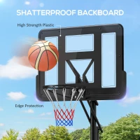Soozier 7.7-10ft Portable Basketball Hoop, Basketball Goal with Free Weight, Wheels, 43" Backboard and Fillable Base(m-9)