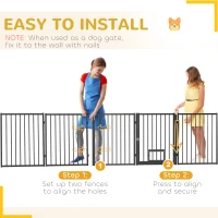 PawHut 5 Panels Dog Playpen, Foldable Portable Pet Playpen with Door, for Small & Medium Dogs, 30"H(m-7)