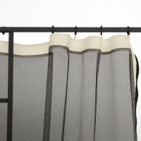 Outsunny Replacement Mosquito Netting for Gazebo 10' x 10' Black Screen Walls for Canopy with Zippers for Parties and Outdoor Activities, Cream White(m-10)