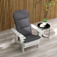 Outsunny Patio Chair Cushion for Adirondack Chairs Replacement Cushion with Back and Ties, Grey(m-7)
