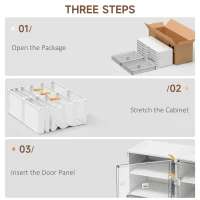 HOMCOM 20-Pair Shoe Storage Box, Portable Shoe Cabinet, Folding Storage Organizer Modular Cabinet with Ten Compartments, Magnetic Doors, for Hallway, Entryway, White(m-5)