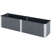 Outsunny 6.6' x 1.6' x 1.8' Elevated Planter Box with Open Bottom, Raised Garden Bed for Vegetables, Flowers, Fruits, Herbs, Grey(m-2)