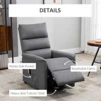 HOMCOM Lift Chair for Elderly, Power Chair Recliner with Remote Control, Side Pockets for Living Room, Dark Grey(m-6)