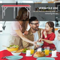 Soozier Portable Ping Pong Table Set, Table Tennis Table w/ Net, 2 Paddles, 3 Balls for Outdoor and Indoor, Easy Assembly, Red(m-6)