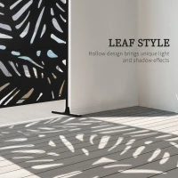 Outsunny Freestanding Outdoor Privacy Screen, Decorative Metal Outdoor Divider with Stand for Garden, Backyard, Deck, Pool, Black(m-4)