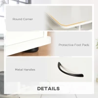 HOMCOM Computer Desk with Keyboard Tray, CPU Stand, Writing Desk with Drawers, Workstation for Home Office, White(m-6)