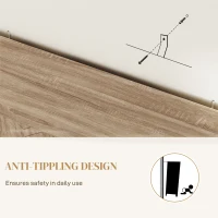 HOMCOM Sideboard Buffet Cabinet with 2 Adjustable Shelves and Steel Base, TV Stand, Coffee Bar Cabinet for Living Room, Oak(m-7)