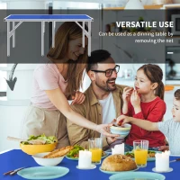 Soozier Portable Ping Pong Table Set, Table Tennis Table w/ Net, 2 Paddles, 3 Balls for Outdoor and Indoor, Easy Assembly, Blue(m-6)