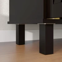 HOMCOM Kitchen Sideboard Cabinet with 4 Barn Doors and 2 Adjustable Shelves, Buffet Table for Living Room, Hallway, Black(m-10)