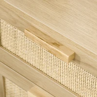 HOMCOM Boho Design Nightstand Set of 2, Side End Table with 2 Drawers for Living Room, Bedroom(m-10)