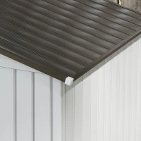 Outsunny 7'x 4'x 6' Garden Tool Shed Metal Storage Shed w/ Foundation Kit and Double Doors Silver(m-11)