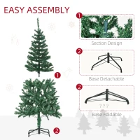 HOMCOM 4.9ft Green Christmas Tree Artificial Xmas Holidays Party with Decoration Ornament(m-7)