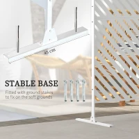 Outsunny 6.5FT Decorative Outdoor Divider, Metal Privacy Screen with Stand, Triangle Style, White(m-5)