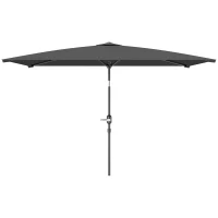Outsunny 6.6x9.6ft Rectangle Aluminum Tilt Patio Umbrella, Garden Market Parasol, Outdoor Sunshade Canopy with Crank, Dark Grey(m-2)