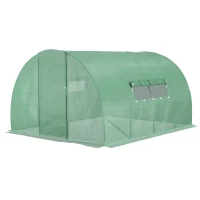 Outsunny 13x10x6.6ft Heavy Duty Outdoor Walk-in Tunnel Greenhouse Portable Garden Planting Warm House with PE Cover Green(m-11)
