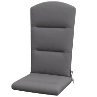 Outsunny Patio Chair Cushion for Adirondack Chairs Replacement Cushion with Back and Ties, Grey(m-2)