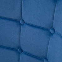 HOMCOM Modern Accent Chair with Ottoman, Upholstered Armchair with Footrest, Gold Metal Legs for Living Room, Bedroom, Dark Blue(m-9)